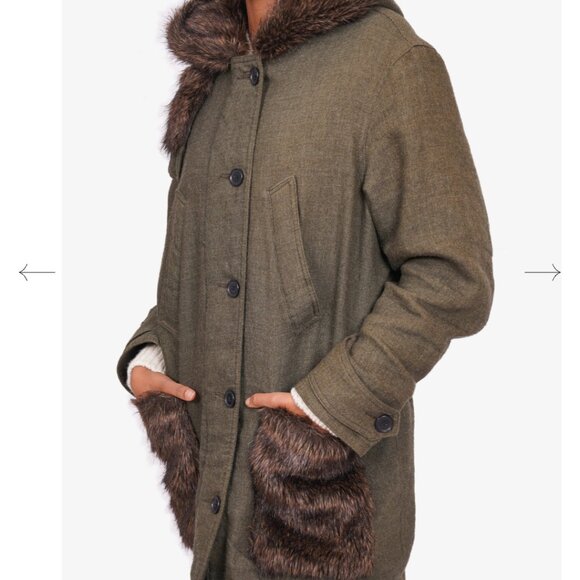 Smythe wool blend jacket with faux fur - Picture 3 of 13